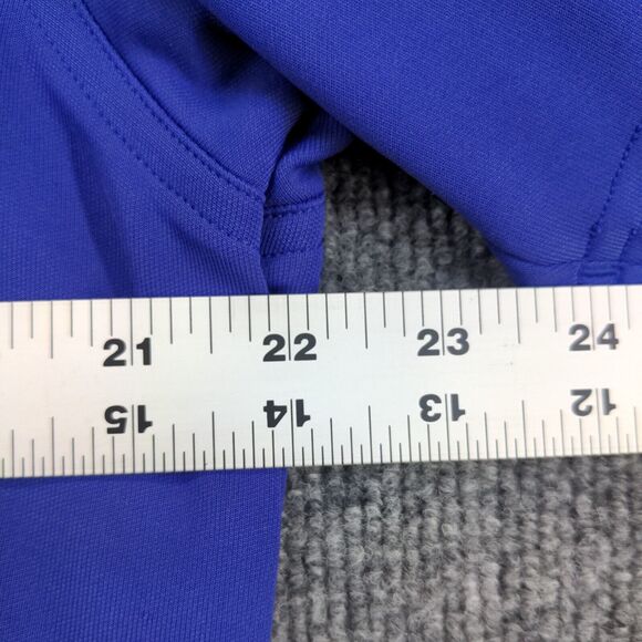 Under Armour Men's Polo Shirt Blue Large Loose Heatgear Logo Short Sleeve - Picture 16 of 16